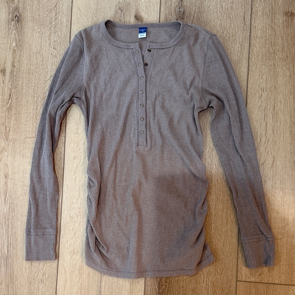 Old Navy Long Sleeve Henley Top - Gray